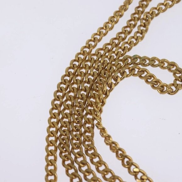 Christian Dior Honeycomb Canvas Chain Shoulder Bag Black Gold Auth BA5626 - Picture 7 of 16